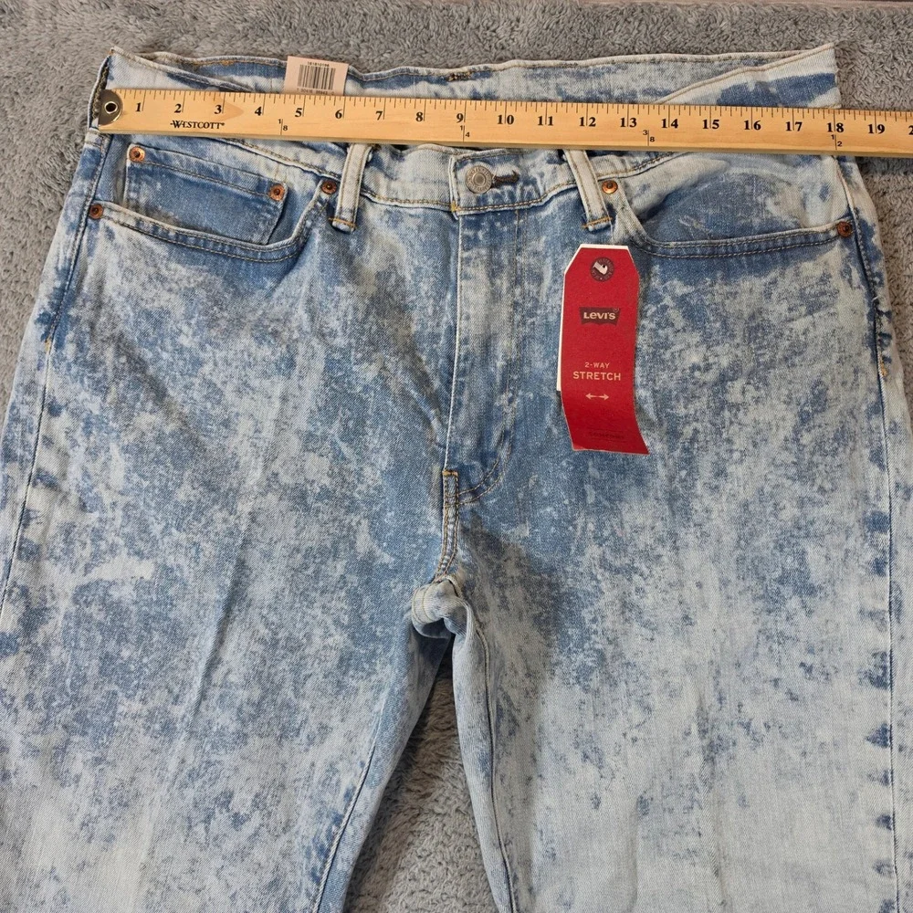Levis 541 Jeans Mens 36x32 Blue Acid Wash Athletic Fit Stretch Tapered Denim NWT